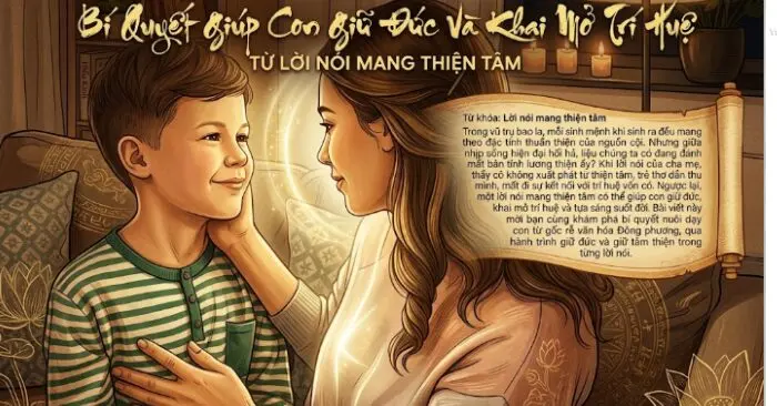 Lời nói mang thiện tâm giúp trẻ giữ đức và phát triển trí huệ. Cách giao tiếp đúng giúp con tự tin và trưởng thành vững vàng.