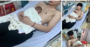nam sinh ấp bé sơ sinh