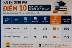 Chỉ 2 thí sinh ở Hưng Yên và Thanh Hóa đạt điểm 10 môn Giáo dục kinh tế và pháp luật trong kỳ thi tốt nghiệp THPT.
