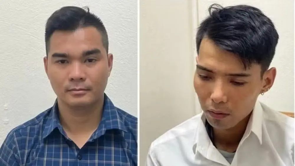 Hai thanh niên Bùi Văn Quyền và Nguyễn Đình Cường liên quan vụ cầm kiếm cố thủ trên mái nhà ở Thanh Hóa.