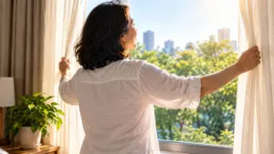 5 thói quen buổi sáng giúp khởi đầu ngày mới khỏe mạnh, hỗ trợ điều hòa nhịp sinh học, kiểm soát đường huyết và bảo vệ tim mạch.