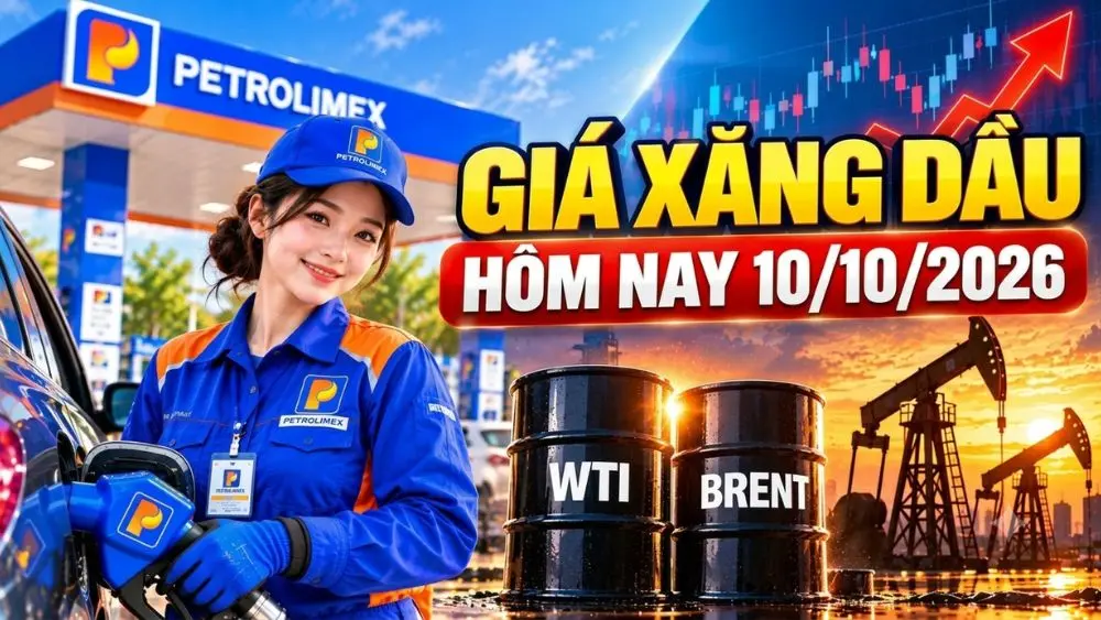 Giá xăng dầu hôm nay 10/10/2026: Dầu thế giới tiếp tục tăng. Cập nhật ngay!