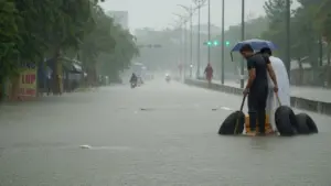 Mưa lớn tiếp diễn tại miền Trung, nhiều khu vực ghi nhận lượng mưa cao, vùng mưa có xu hướng mở rộng ra Thanh Hóa.
