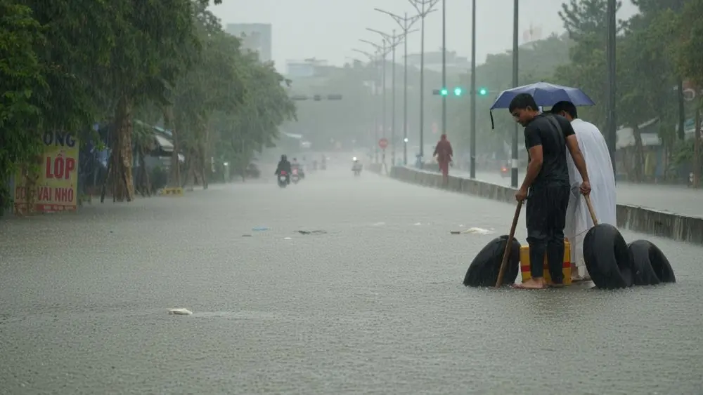 Mưa lớn tiếp diễn tại miền Trung, nhiều khu vực ghi nhận lượng mưa cao, vùng mưa có xu hướng mở rộng ra Thanh Hóa.